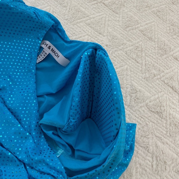 Brand new Mach and Mach blue ruched sequin sparkling mini dress - Picture 4 of 6